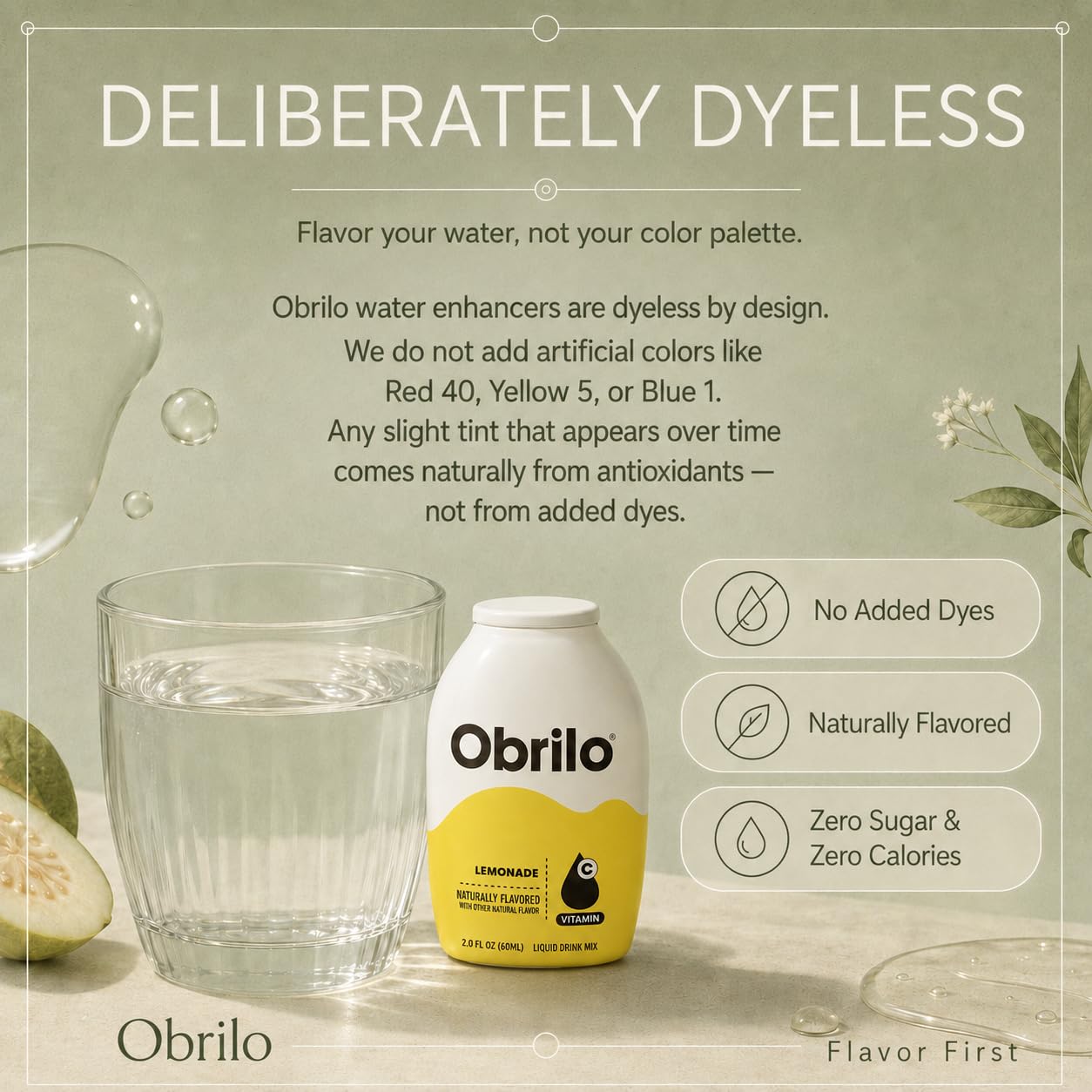 Obrilo Water Enhancer Liquid Flavoring Drops - ZERO Sugar/Calorie, Dye Free, Naturally Flavored Drink Syrup, 2.0 fl oz x 10 Bottles for Kids & Adults