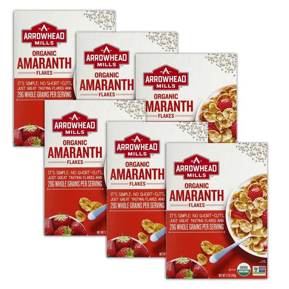 Arrowhead Mills Organic Cereal, Amaranth Flakes, 12 oz. (Pack of 6)