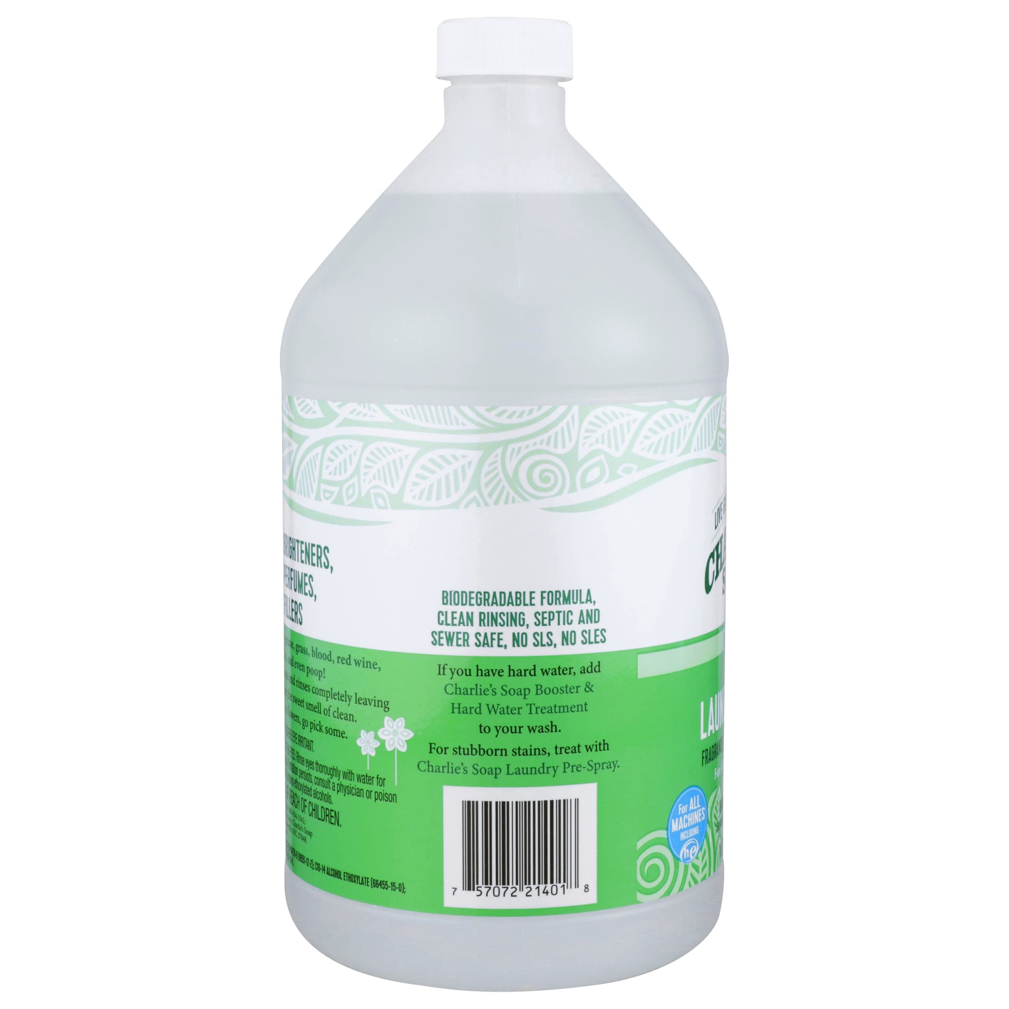 Charlie’s Soap Laundry Liquid with Pump (160 Loads, 1 Pack) Natural Deep Cleaning Hypoallergenic Laundry Detergent - Eco-Friendly, Safe and Effective
