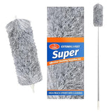 ZZ LAZYCOTTAGE Duster with Extension Pole & Flexible Head, Gray Feather Duster, Long Ddusters for Cleaning for High Ceilings, Walls, Fans, Cobweb