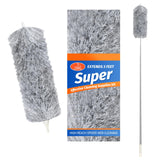 ZZ LAZYCOTTAGE Duster with Extension Pole & Flexible Head, Gray Feather Duster, Long Ddusters for Cleaning for High Ceilings, Walls, Fans, Cobweb