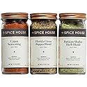 Spice House - No Salt Variety Set - 3 Count - ½ Cup Each - Sealed Display Jars - The Freshest Seasonings Including Cajun and Citrus Pepper - Perfect