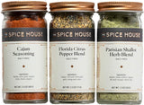 Spice House - No Salt Variety Set - 3 Count - ½ Cup Each - Sealed Display Jars - The Freshest Seasonings Including Cajun and Citrus Pepper - Perfect