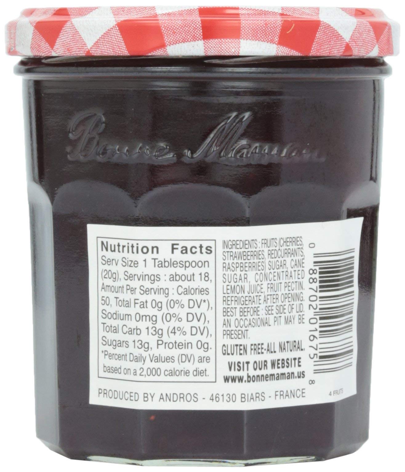 Bonne Maman, Preserve Four Fruit, 13 Ounce