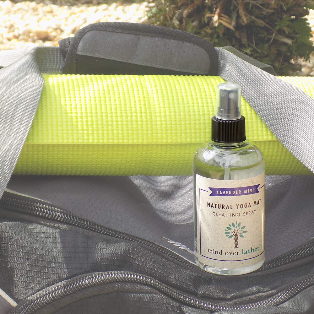 Mind Over Lather 100% Natural Yoga Mat Cleaning Spray 8oz | Works with All Mats | Cleans and Restores Using Essential Oils Naturally | Calming