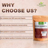 Ceylon Flavors Fresh and Pure Organic Ceylon Cinnamon 30 Tea Bags From Sri Lanka USDA Certified