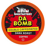 Java Factory Extra Caffeine Strong Coffee Pods, Extra Bold, Caffeinated Dark Roast, 12 Count