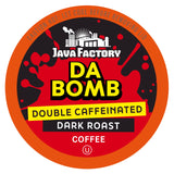 Java Factory Extra Caffeine Strong Coffee Pods, Extra Bold, Caffeinated Dark Roast, 12 Count