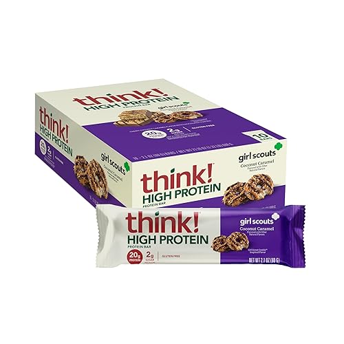 think! Protein Bars, High Protein Snacks, Gluten Free, 20 grams of Whey Protein, Coconut Caramel (10 Count)