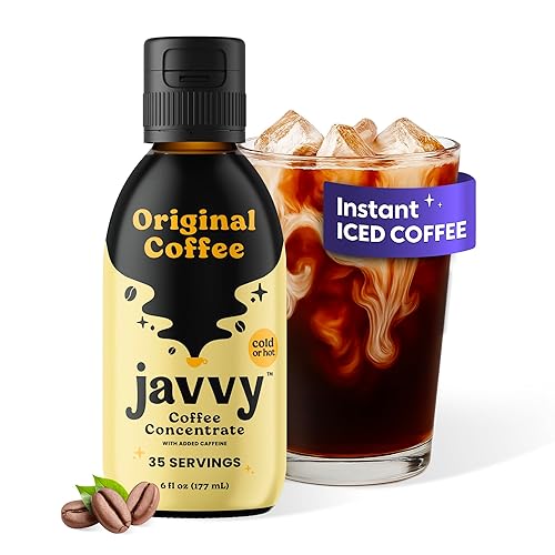 Javvy Cold Brew Coffee Concentrate Instant Coffee, Smooth Arabica Iced Coffee & Espresso Concentrate, 35 Servings, Original, 1 Pack