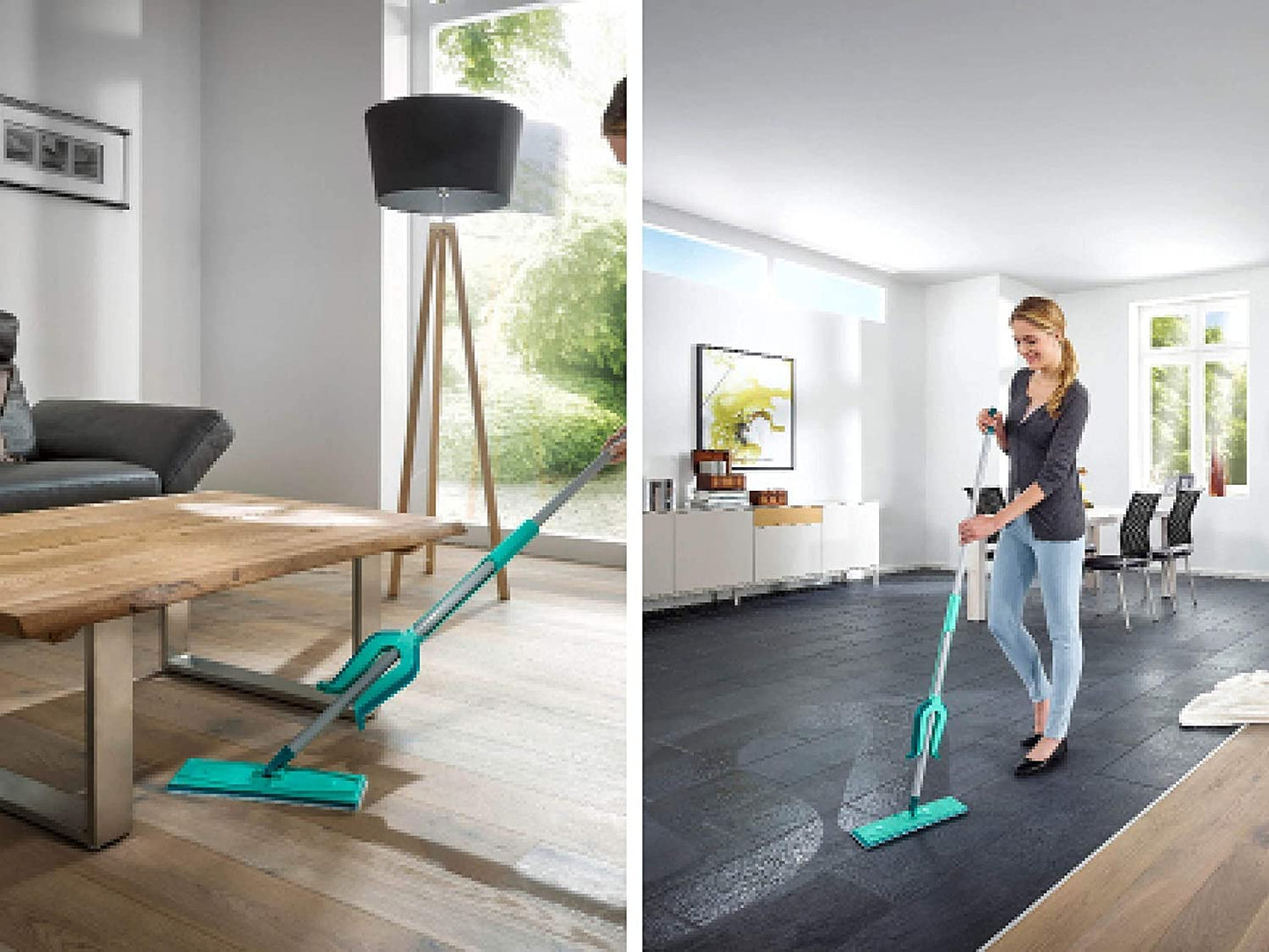 Leifheit Picobello Plus XL Micro Floor Wiper with Telescopic Handle, Floor Cleaner, 57029