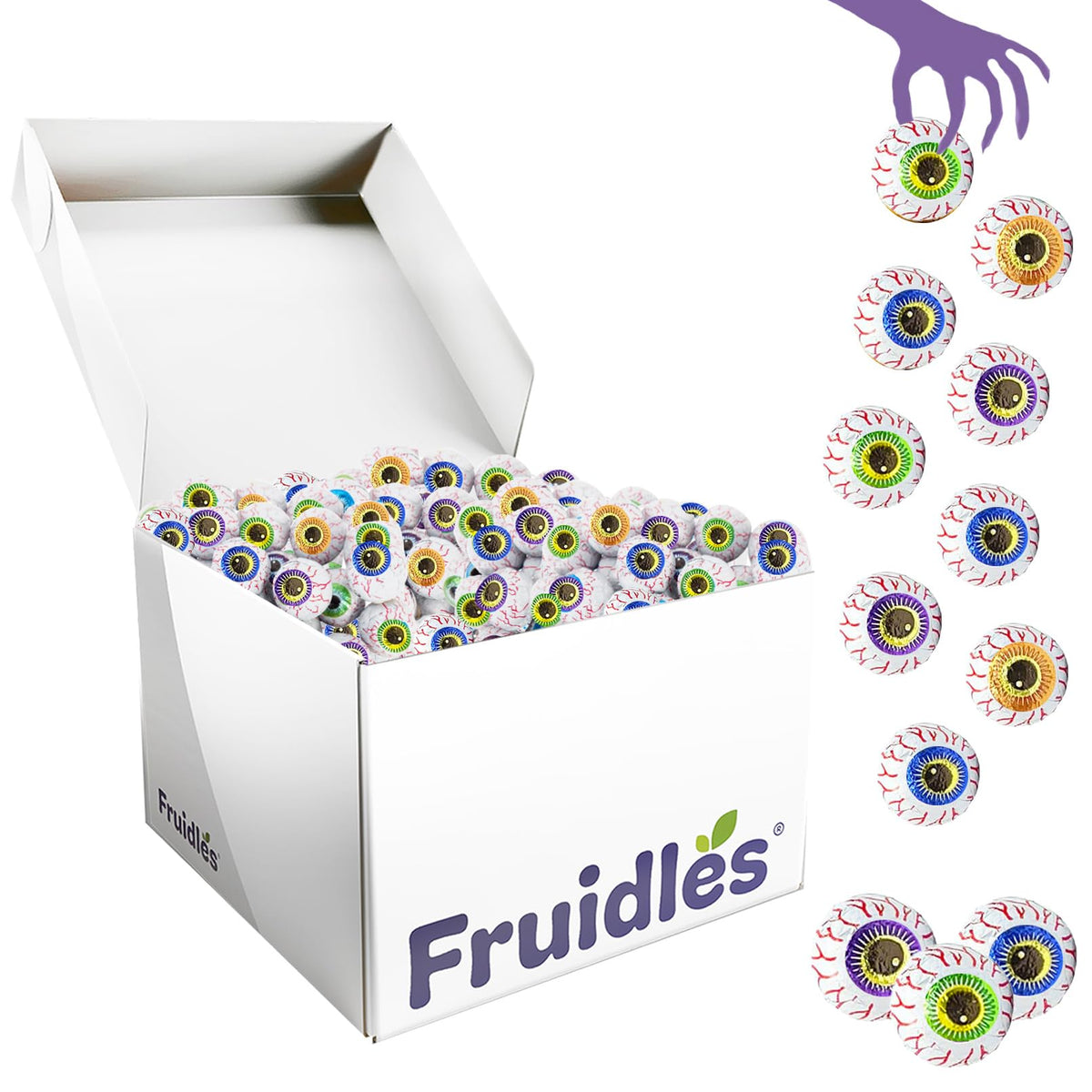 30 Pounds Halloween Milk Chocolate Peanut Butter Spooky Eye Balls, Trick-Or-Treat Party Bag Fillers, Individually Wrapped in Multi-color Eye Design