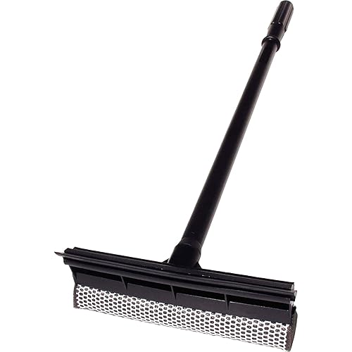 Unger - 965250 Professional Auto Squeegee with Mesh Scrubber, 8" Handle Included