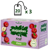Dogadan, Premium Turkish Apple Tea (Elma Cayi) - 20 Tea Bags - Pack of 3