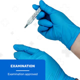 Well Before Vinyl Exam Gloves - Powder-Free, Latex-Free, Disposable Gloves for Medical, Food Prep, Cleaning and more - Large Blue (Pack of 200)