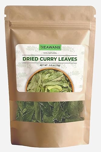 Dried Curry Leaves Whole, Not Broken or Crushed 0.7 ounce (20 gram) (0.7oz(20g))
