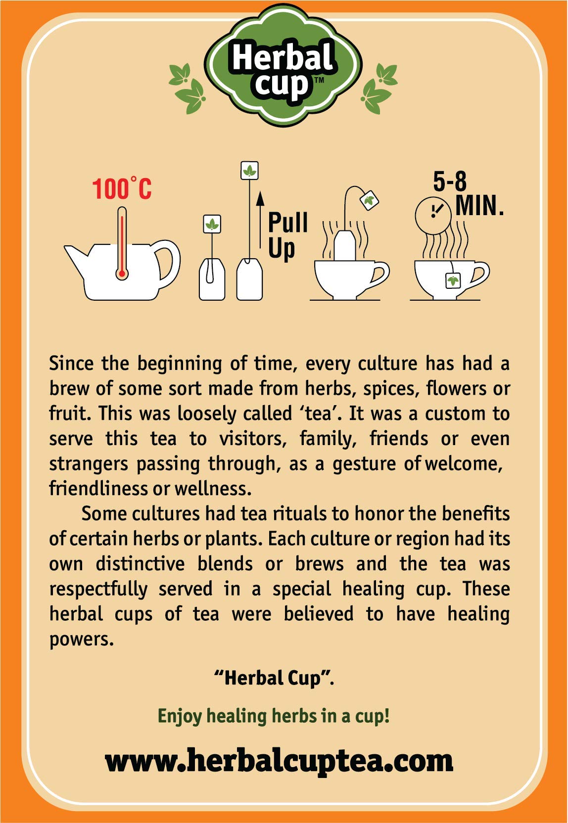 Herbal Cup Ayurveda Turmeric Tea, Organic Cinnamon Moringa, No Caffeine Herbal Supplement (16 Count, Pack of 6)