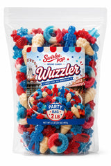 Wuzzler™ Stars & Stripes Mix by Swirlee Pop™ - 2 lb Patriotic Candy Variety Mix for Summer Parties, BBQs & Events.