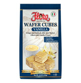 Flora Imported Wafer Cubes Vanilla | Filled, Crispy and Delicate Bite Size Wafers | Filled with Vanilla Cream | Oven Baked | 100% Italian