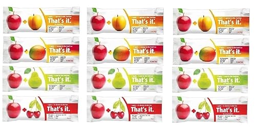 That's It Bar,Variety pack of 12 (3 Apple Pear,3 Apple Cherry,3 Apple Apricot, 3 Apple Mango)