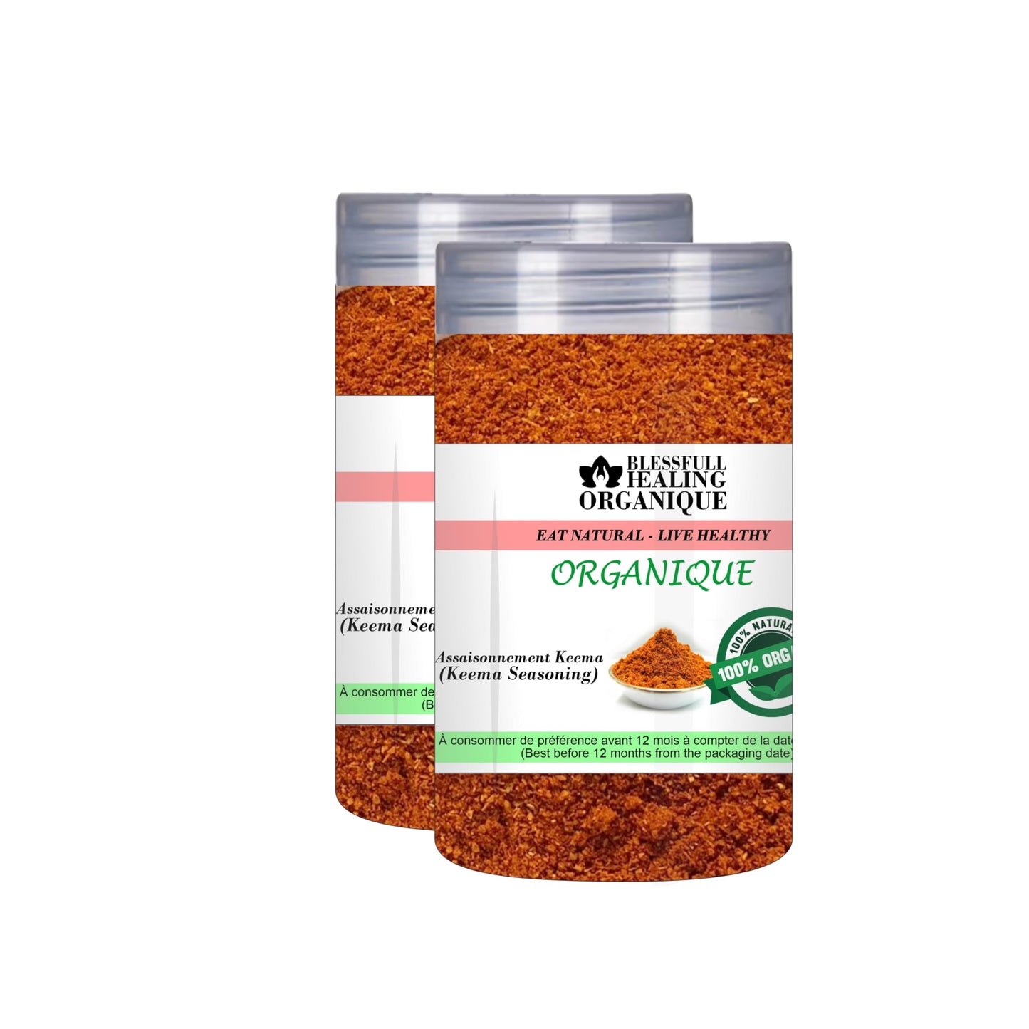 Blessfull Healing Organic Keema Masala 100 Gram (3.52 oz) Each (Pack Of 2) = 200 Grams, Vegan