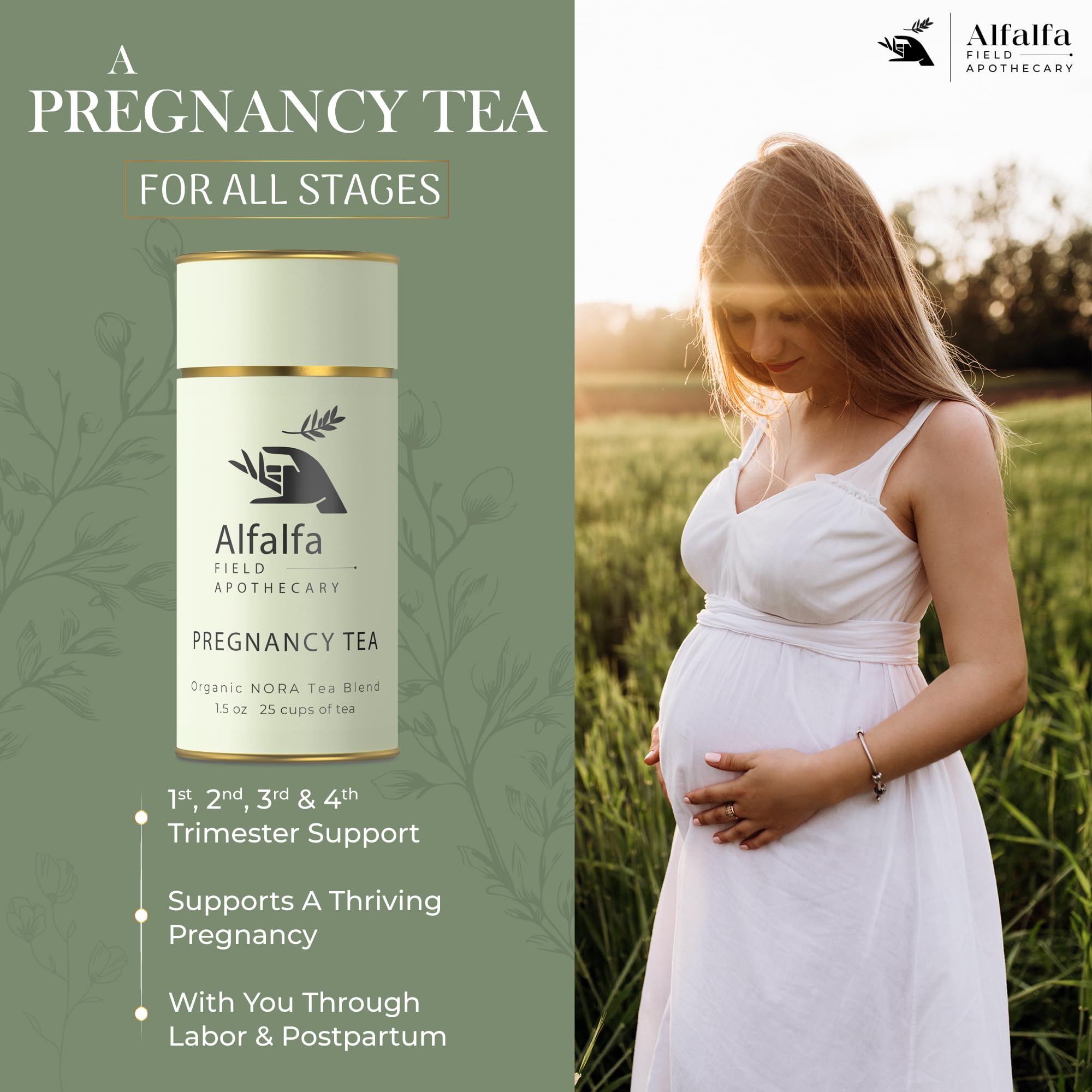 Pregnancy Tea for Pregnant Women with Hand Selected Organic Ingredients - Morning Sickness Support, Healthy Pregnancy, Labor and Delivery, Second