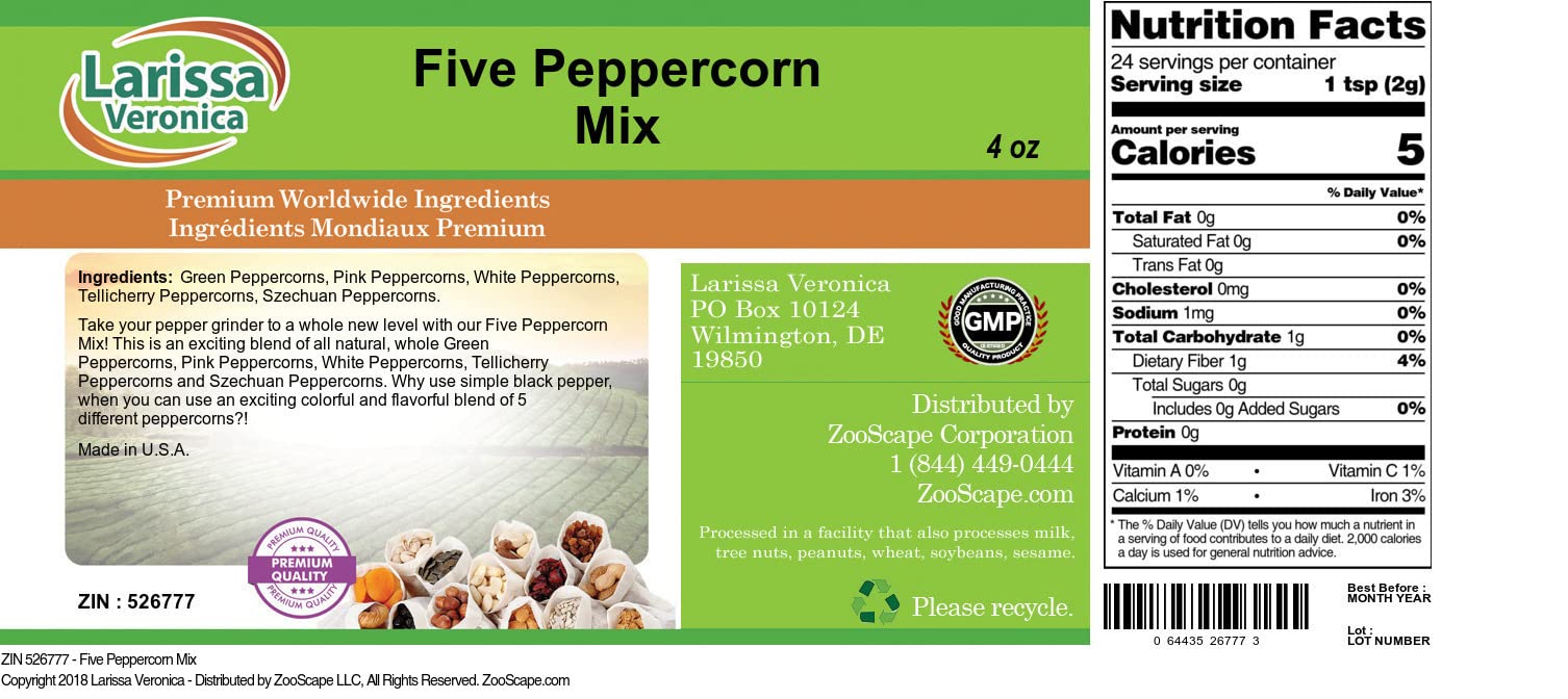 Five Peppercorn Mix (4 oz, ZIN: 526777) - 2 Pack