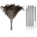 Midoneat Gray Ostrich Feather Duster with 71 Inch Extendable Pole, Microfiber Duster for Home Cleaning