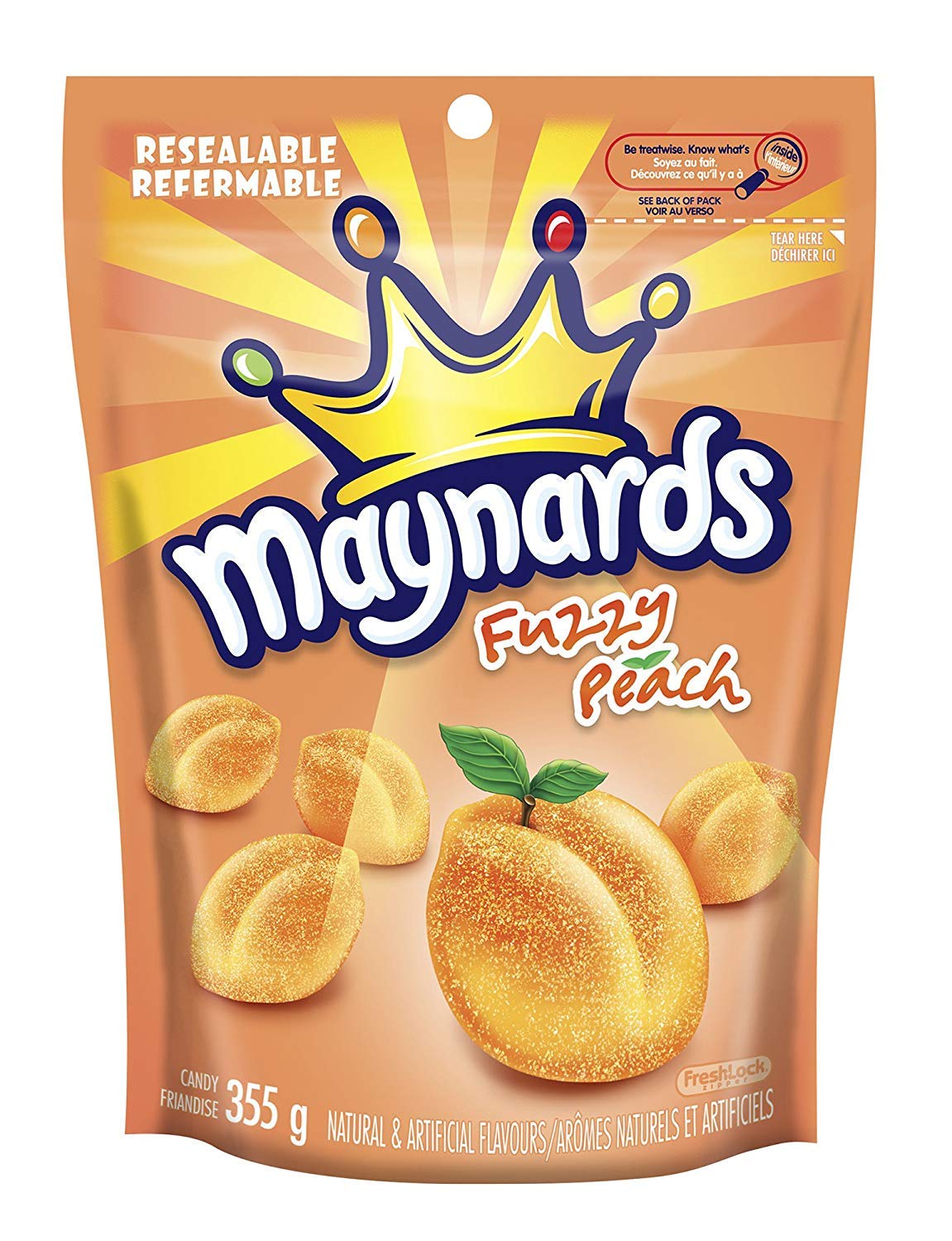 Maynards Fuzzy Peach Candy, 355 Gram