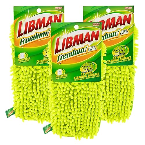 Libman 1486 Freedom Floor Duster Refill Dry Dust Mop Replacement Heads for The Libman Freedom Floor Duster - 3 Pack, Green