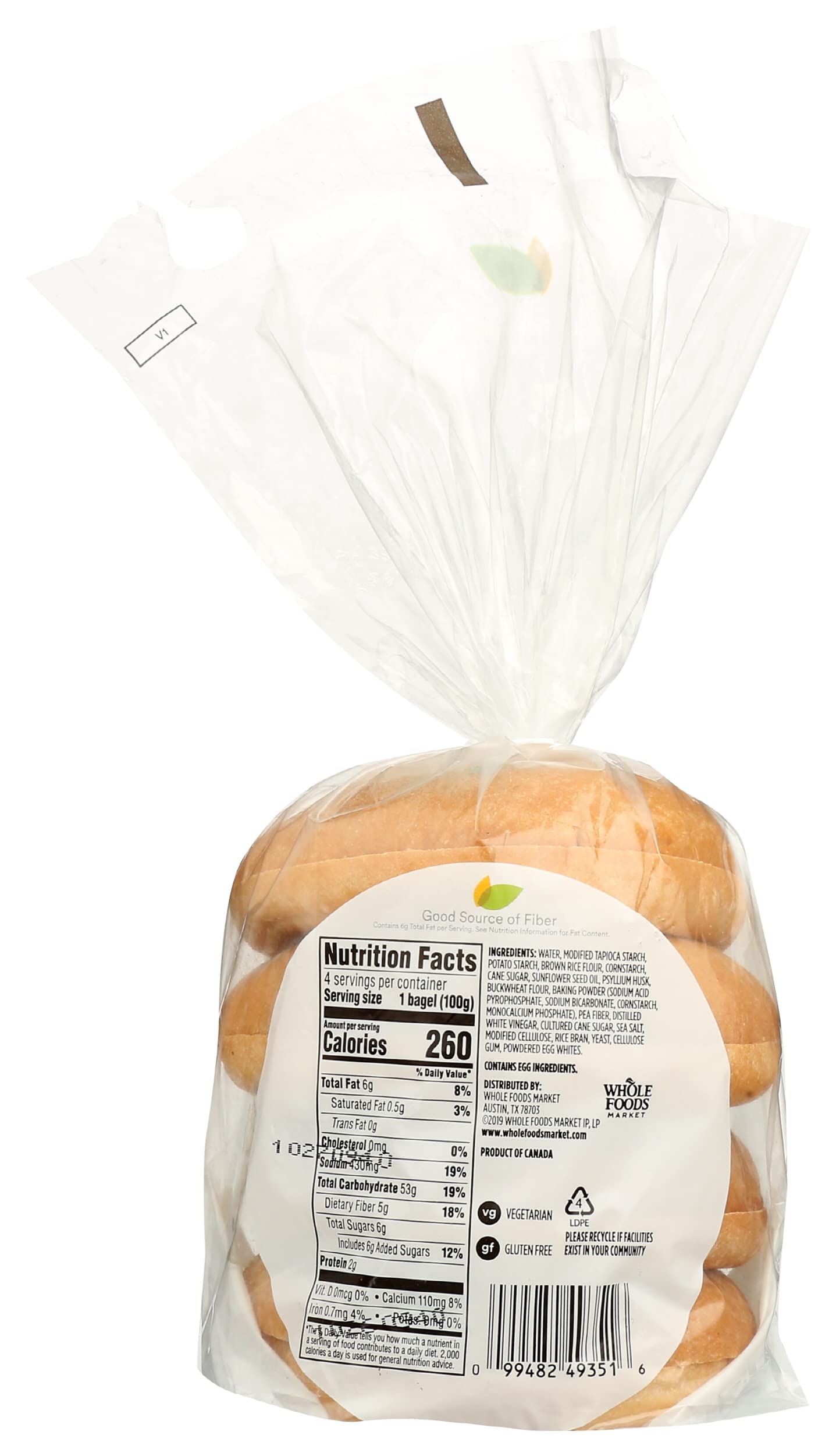 365 by WFM, Gluten Free, Plain Bagels, 14 oz, Ambient