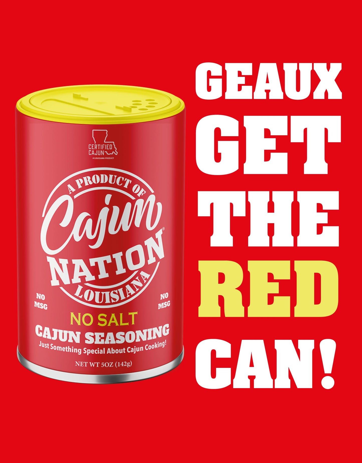 Cajun Nation NO SALT Cajun Seasoning 5 oz - Gluten Free, No MSG- Louisiana Spicy Cajun Seasoning for Turkey, Jambalaya, Gumbo, Seafood & More, 2-Pack