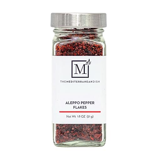 The Mediterranean Dish Aleppo Pepper - Fruity, Tangy, Chili Flakes for Cooking and Grilling - Gourmet Chef Essential - Rustic, Old World Seasoning