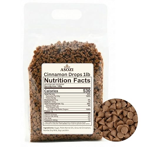 Cinnamon Chips for Baking 1lb- Cinnamon Flavored Drops for Baking, Small-Sized Baking Chips for Adding Warmth and Spice, Perfect Cinnamon Baking Chips for Confectionery Needs