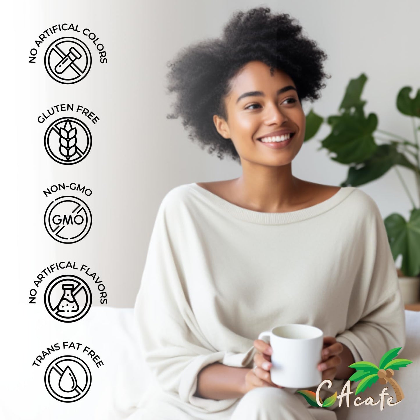 CAcafe Coconut Coffee, Coconut Infused Colombian Coffee, Creamy Drink Mix, Make Iced or Hot, Packed with Antioxidants, Natural Energy, and Stress