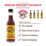 Dirty Dicks Hot Sauce Combo, 5 Fl Oz (Pack of 2) - Original Bold & Spicy and Peachy Green Sweet & Spicy Flavors