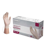 AMMEX White Latex Disposable Exam-Grade Gloves, 4 Mil, Powder-Free, Food-Safe, Lightly-Textured, Non-Sterile