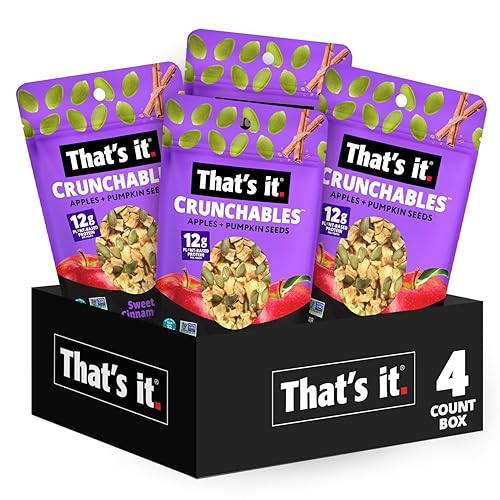 That's it. Crunchables (Apple + Sweet Cinnamon) Plant Based Protein, Gluten-Free Crunchy Snack Mix, (4 Packs x 2.5oz) Perfect for Salad Topper