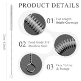 Straw Cleaner Brush, Reusable Metal Handles Straw Cleaning Brush Extra Long for Mug 40, 30, 20 oz, 10mm 15mm Wide for Sippy Cup, Water Bottle