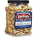 Gourmet Toasted Brazil Nuts by Its Delish, 39 Oz Jumbo Reusable Container (Jar) - Oven Fresh Dry Roasted Whole Shelled Brazil Nuts Unsalted - Keto