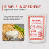 Soeos Rice Flour 16 Ounce (Basic), 1 Pound (Pack of 1) , Rice Flour for Baking or Cooking with Resealable Bag, All Natural for Sourdough Bread, Vegan