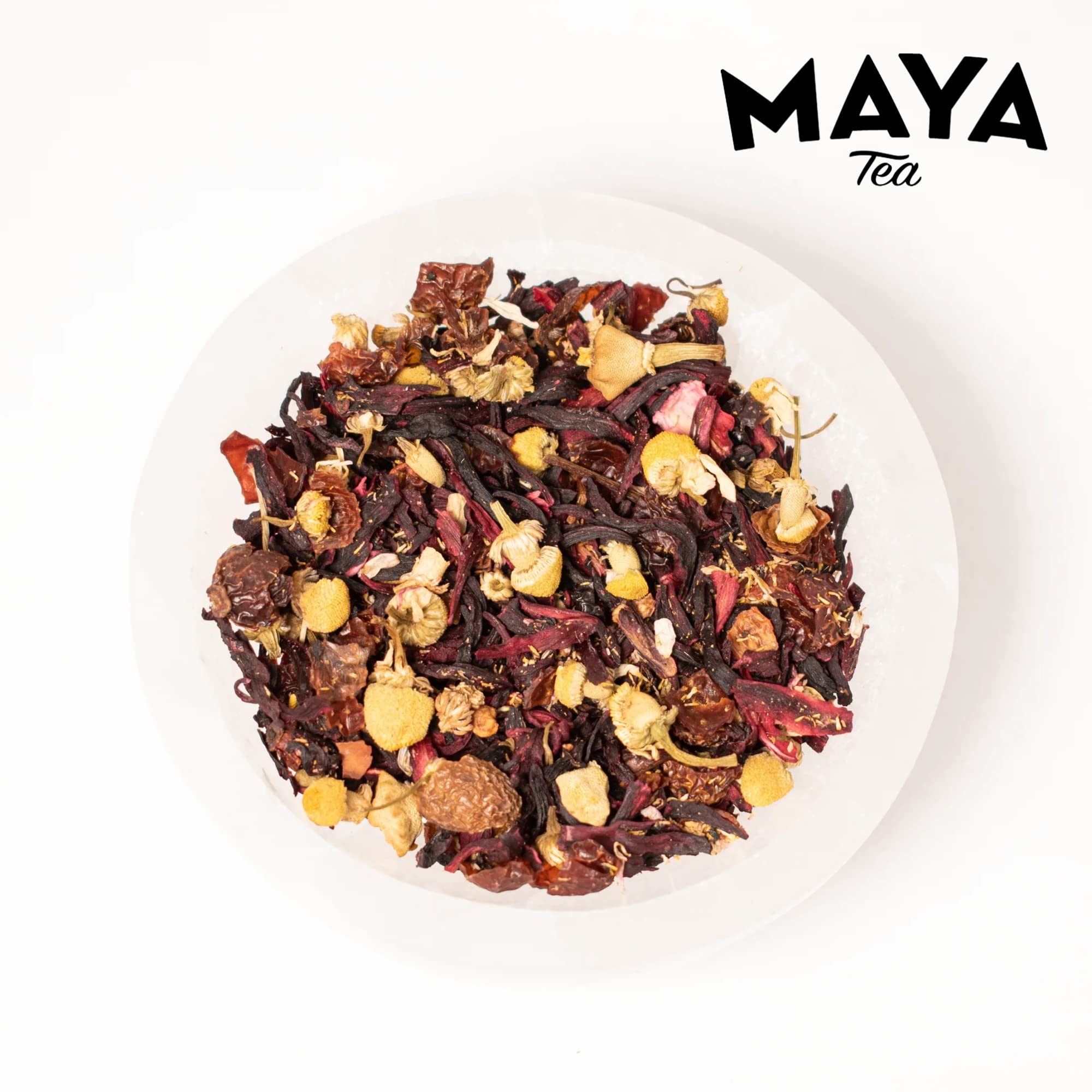 Maya Tea Prickly Pear Natural Flavor Herbal Tea Sachets, No Caffeine, Hibiscus & Chamomile Flowers with Rose Hip & Chicory Root, Pack of 20