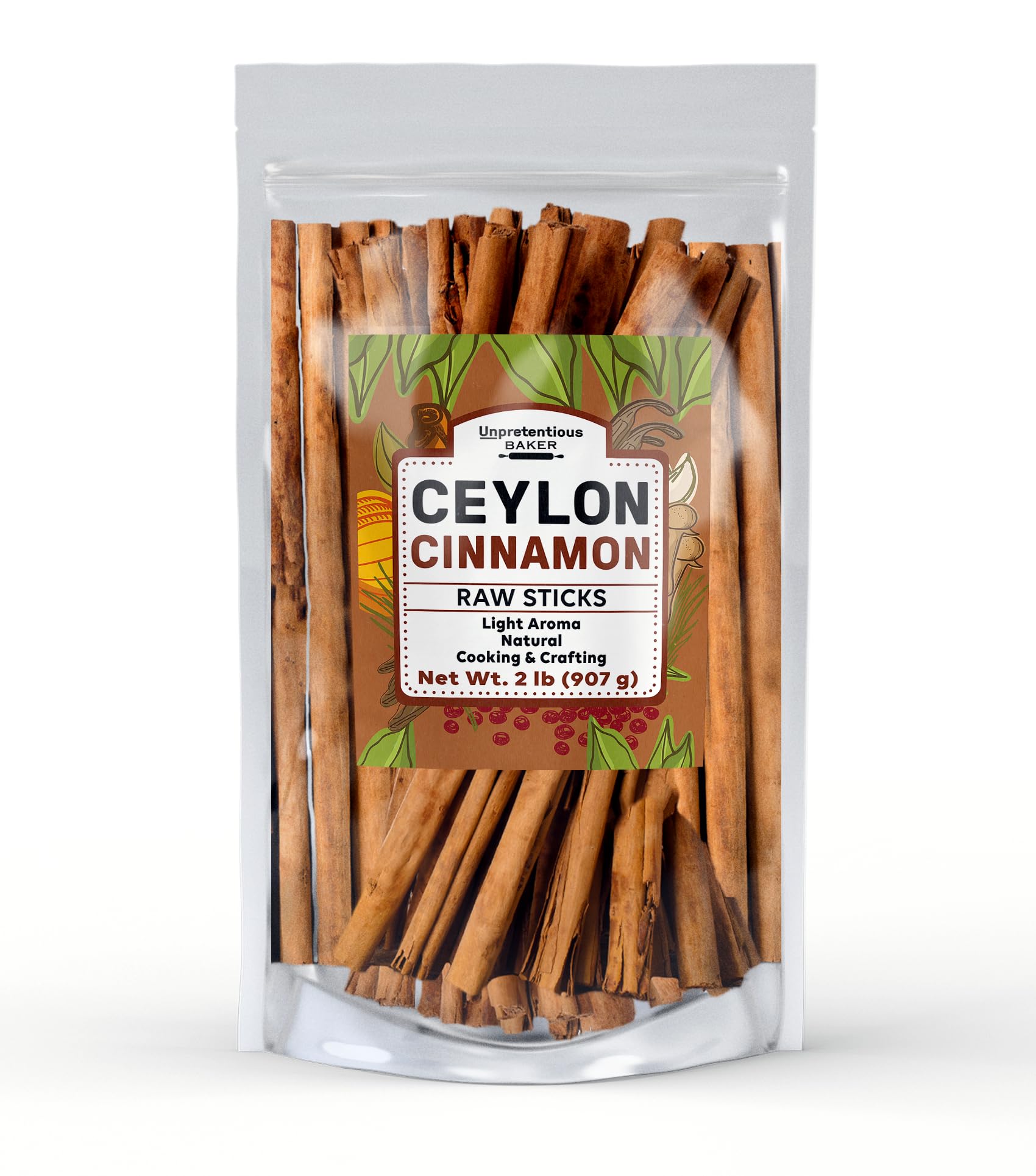 Unpretentious Ceylon Cinnamon Sticks, 2 lb, Light Aroma, Whole Sticks, Cooking & Crafting