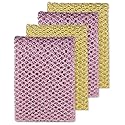 Rugged Glitter Dish Wash Net Heavy Duty, 4 pcs - Premium Non-Scratch Scouring Pads for Durable Cleaning - Glitter Kitchen Mesh Dish Cloth Set