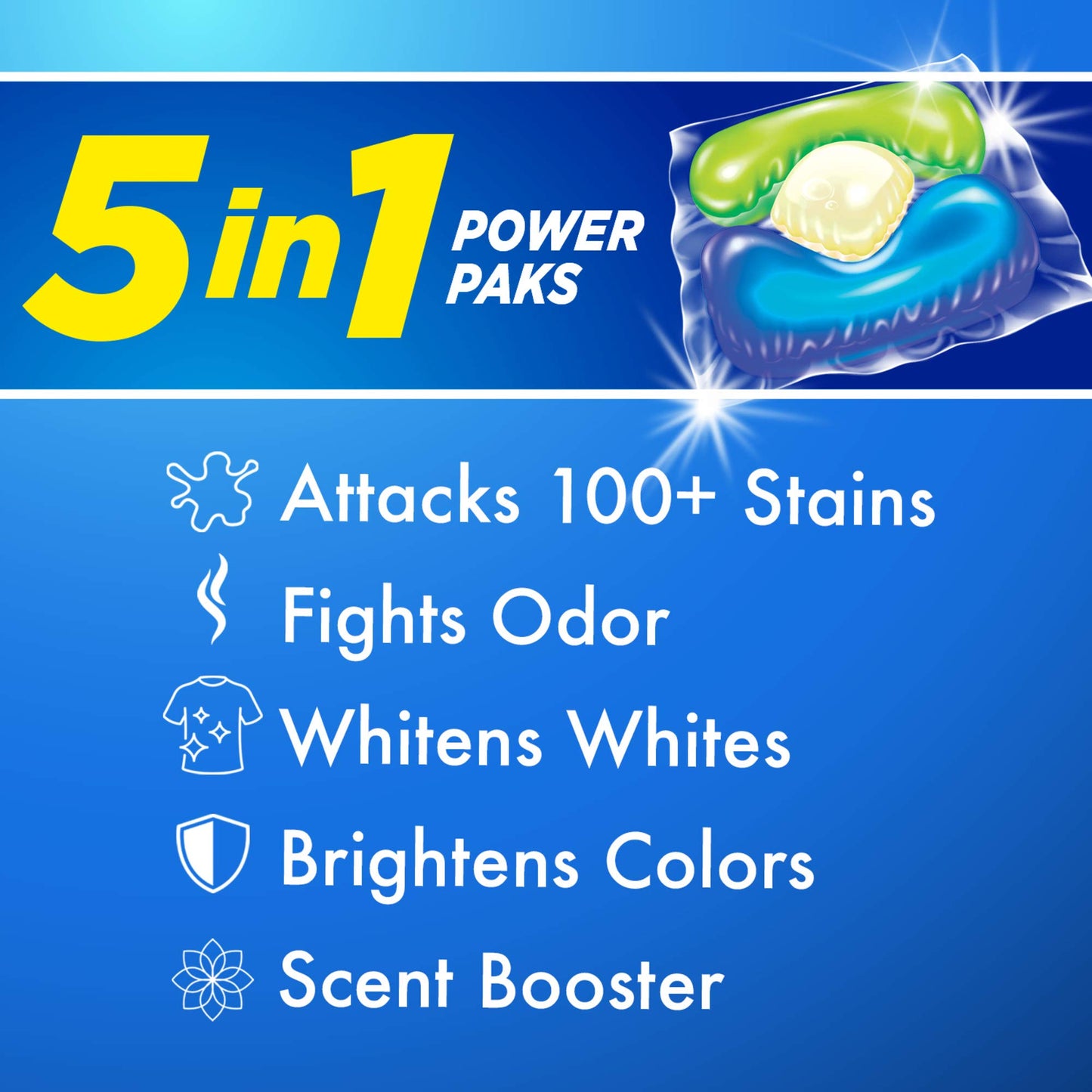 Arm & Hammer plus OxiClean 5-in-1 Power Paks, 24 Count (Packaging may vary)