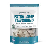 Amazon Grocery, Extra Large Raw Shrimp, Tail On, Peeled & Deveined, 16 Oz, Frozen