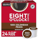 Eight O'Clock Coffee Colombian Peaks, Single-Serve Keurig K-Cup Pods, Medium Roast Coffee, 24 Count