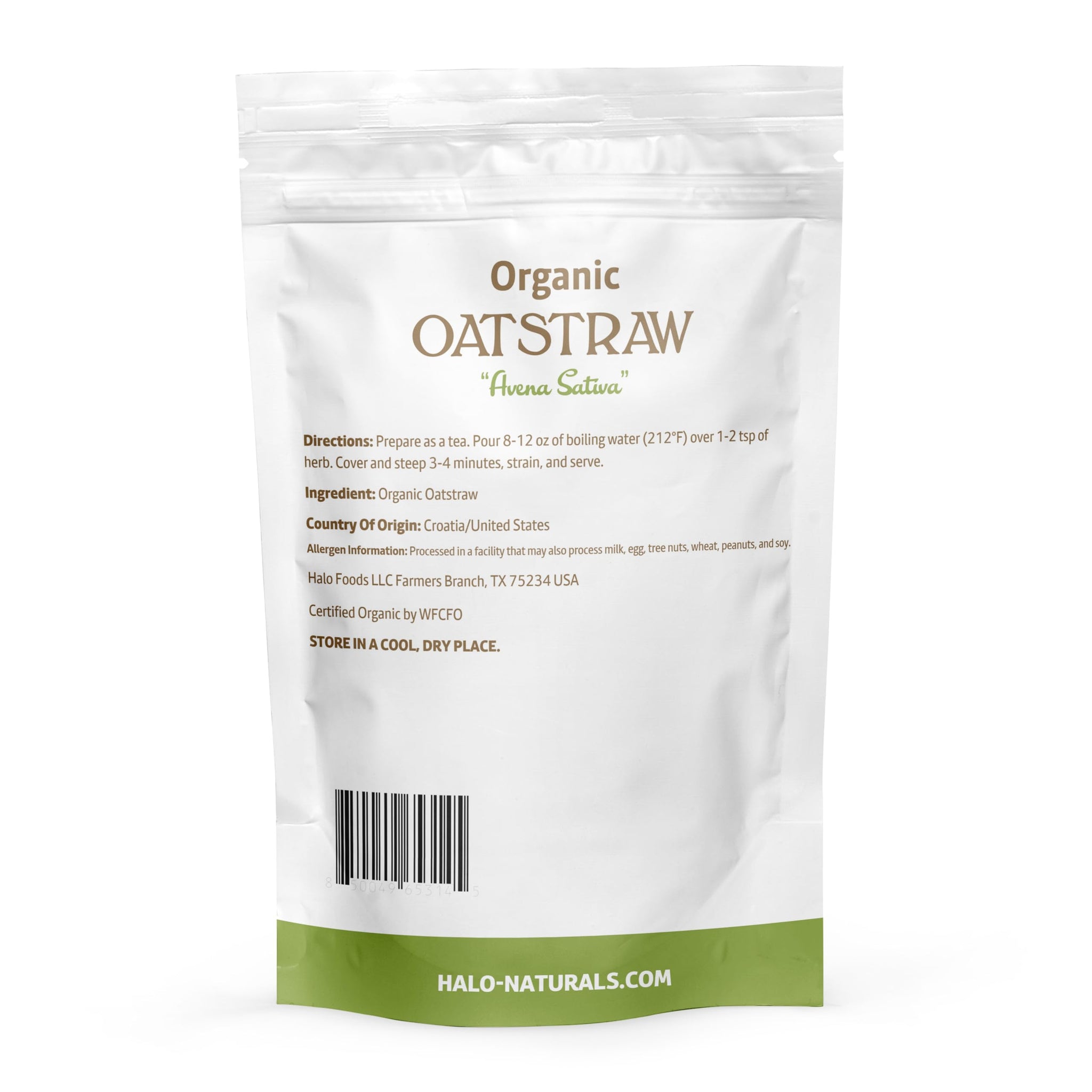 Halo Naturals Organic Oatstraw Cut & Sift, 4 Ounces, USDA Certified | Resealable Pouch| Packaged in The USA (Pack of 1)