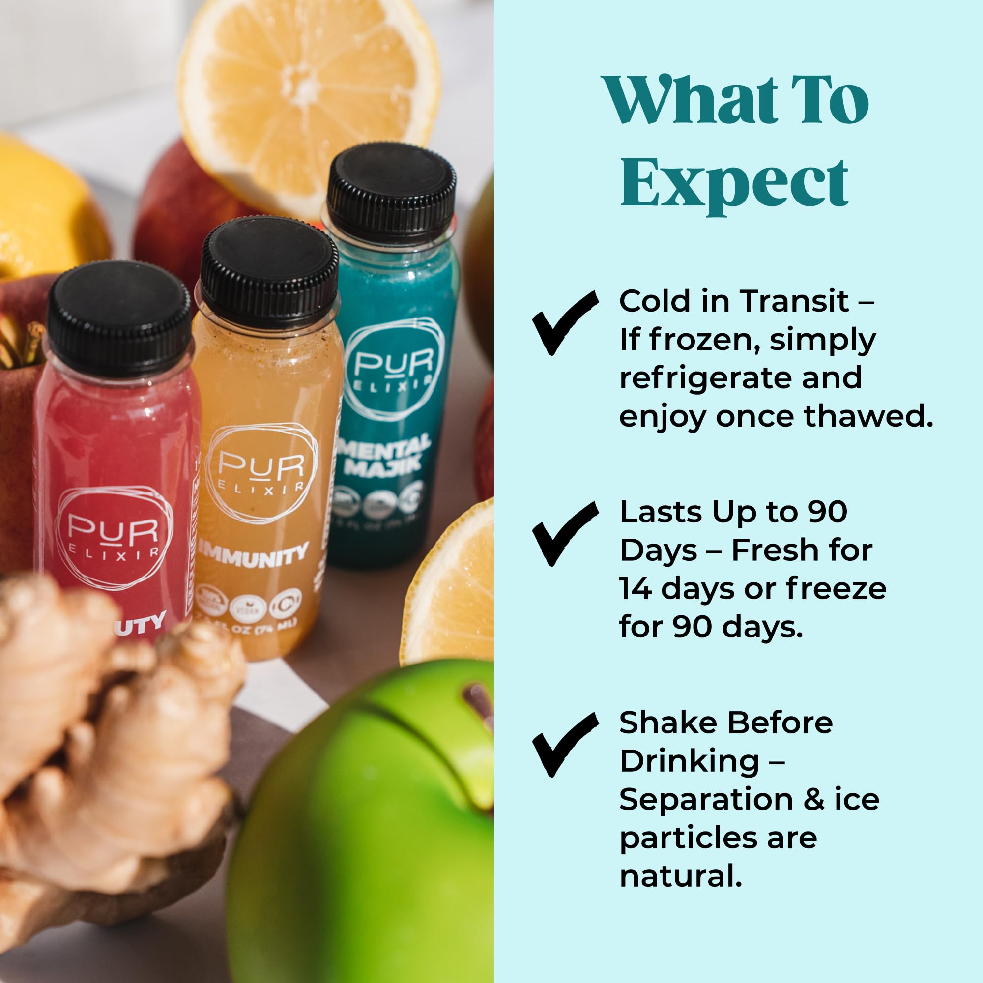 PUR Wellness Shots - Immunity 12 Pack - Lemon, Cayenne Pepper, and Ginger Shots - Fresh Cold-Pressed Raw Juice Elixir - Non-GMO, Plant-Based, Pressed