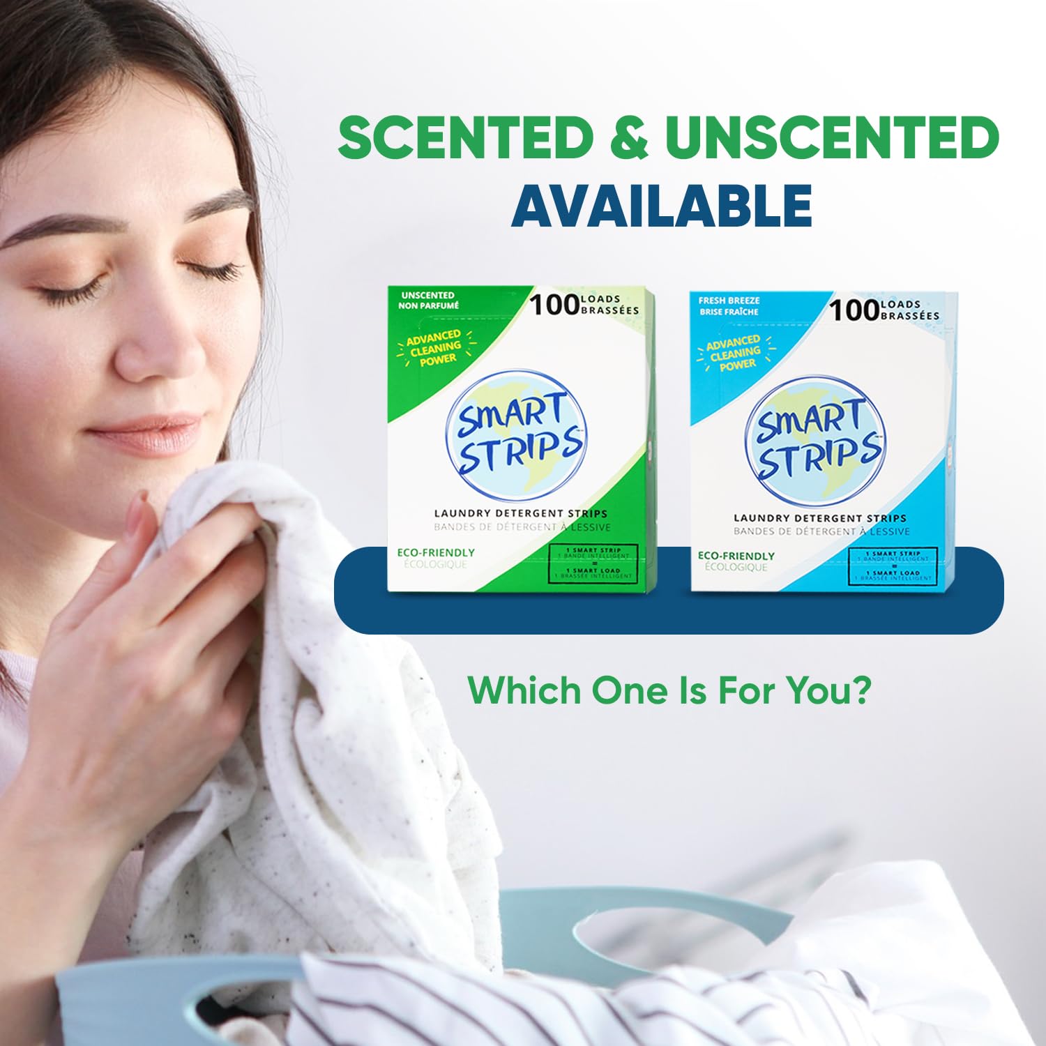 Smart Strips™ - Laundry Detergent Strips (100 Loads) - Hypoallergenic, Eco Friendly, Plastic-Free and Compostable Laundry Sheets. Ultra-Concentrated